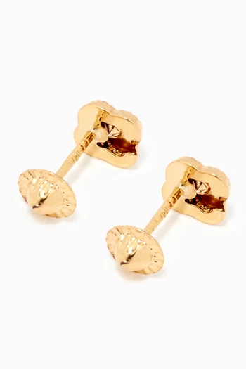 Floral Diamond Stud Earrings in 18kt Yellow Gold          