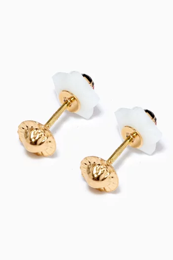Ladybug Stud Earrings in 18kt Yellow Gold          