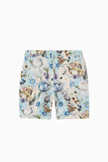 Royston Floral Pattern Shorts in Cotton 