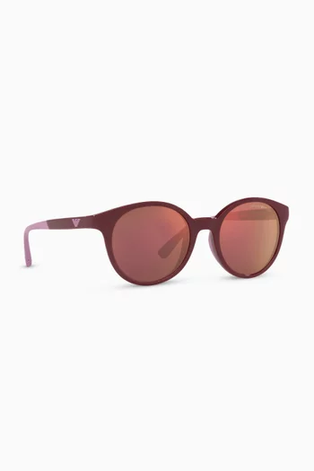 Round Frame Sunglasses in Acetate 