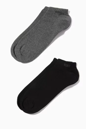 Ankle Socks in Stretch Cotton, Set of 2