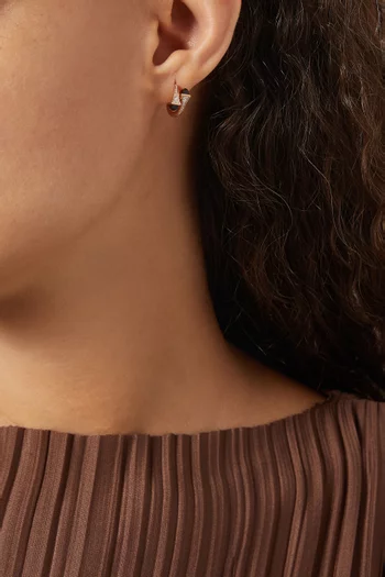 Cleo Black Onyx Diamond Huggie Earrings in 18kt Rose Gold