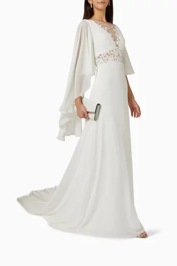 فستان زفاف داناكيل بأكمام كاب شيفون