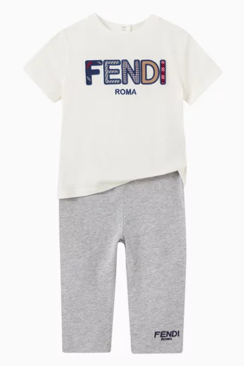Embroidered Logo Leggings in Cotton Jersey