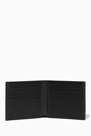Double Bi-fold Wallet in Pebbled Leather