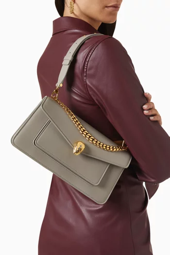 Maxi Serpenti East-west Chain Shoulder Bag in Leather