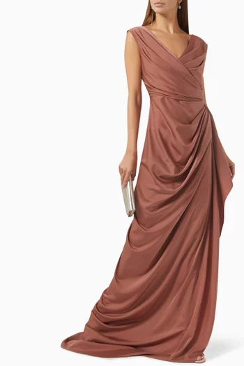 Draped Gown in Satin