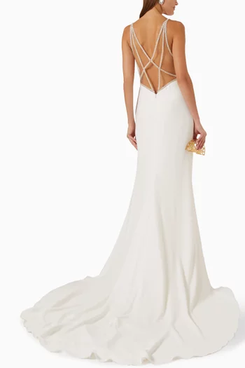 Blithe Draped Mermaid Gown in Satin