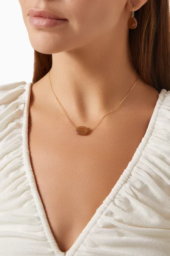Friandise Cushion Sunstone Necklace in 18kt Gold