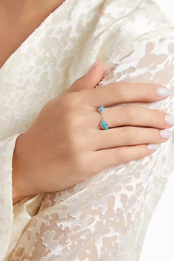 Junonia Diamonds & Turquoise Ring in 18kt White Gold