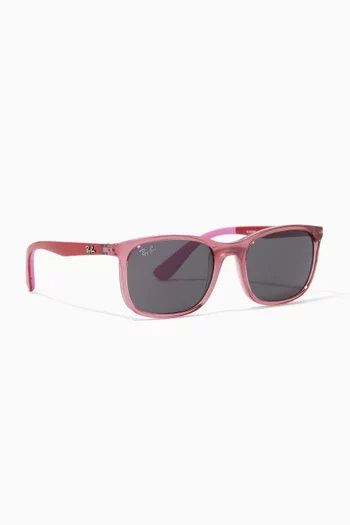 Transparent Square Sunglasses in Acetate