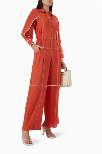 Panelled Jumpsuit in Silk