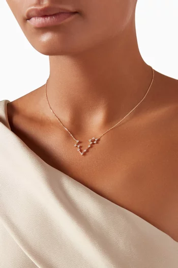 Pisces Constellation Diamond Necklace in 18kt Gold