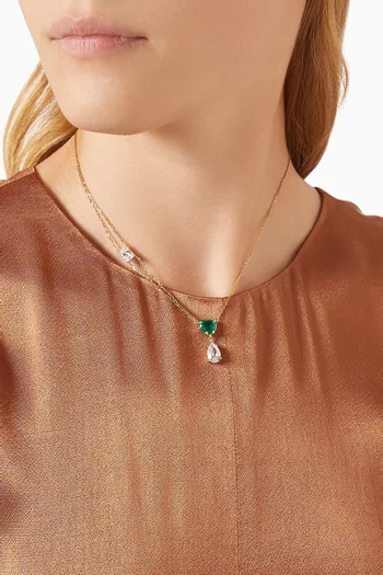 Emerald & Topaz Necklace in 18kt Gold