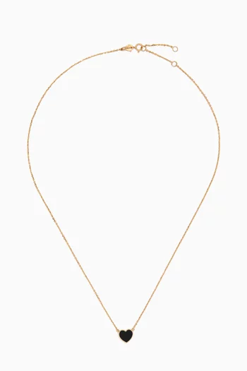 Heart Enamel Necklace in 18kt Gold