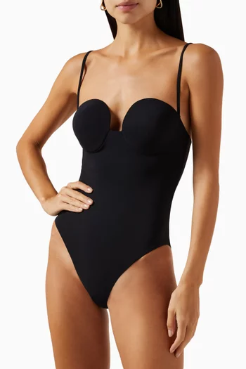 Retro Bustier One-piece Swimsuit