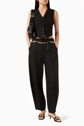 Low-rise Pleated Pants in Viscose