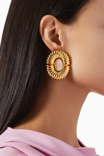 Sonia Sun Pearl Earrings in 24kt Gold-plated Brass