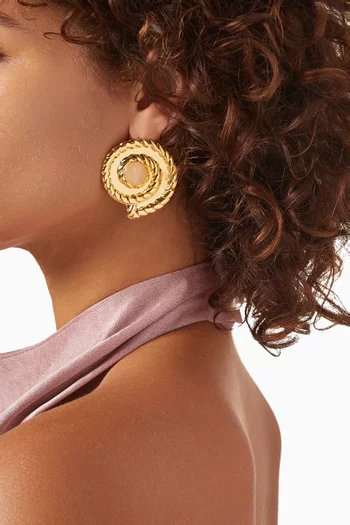 Sonia Shell Earrings in 24kt Gold-plated Brass