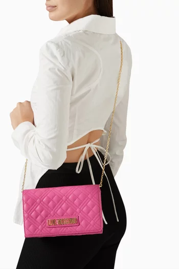Evening Crossbody Bag in Quilted Faux Leather