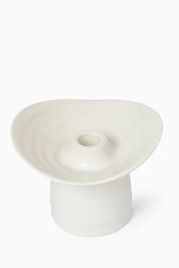 Dubai Low-rise Candle Holder in Porcelain