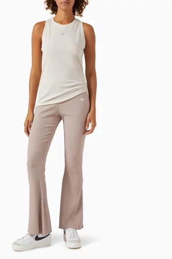 Sportswear High-rise Pants in Ribbed Jersey