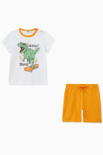 Dinosaur T-shirt & Shorts Set in Cotton