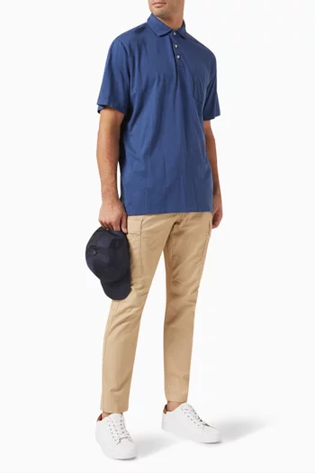 Patch Pocket Polo Shirt in Cotton Blend