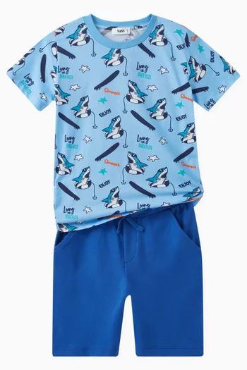 Shark Print T-Shirt in Cotton