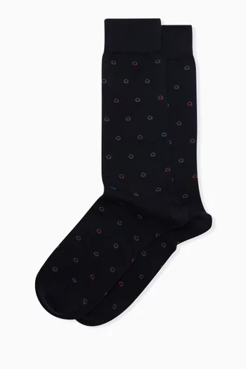 Gancini Medium Socks in Jacquard Weave