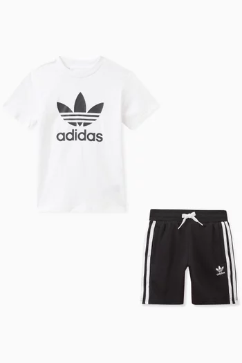 Adicolor T-Shirt and Shorts Set in Cotton Blend