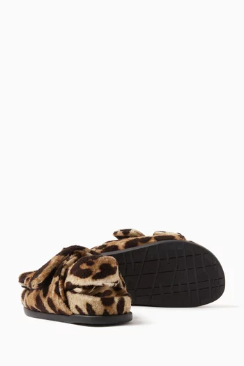 x KIM Sandals in Leopard-print Terrycloth