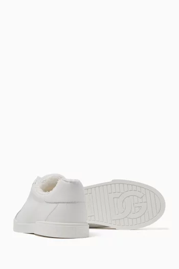 Plush Low-top Sneakers in Leather