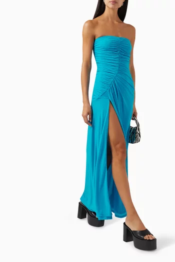 Mesh Swizzle Maxi Dress in Polyester