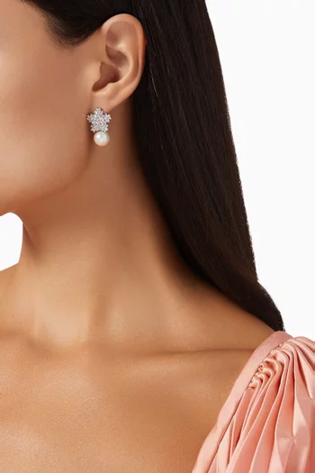 Blanca Pearl Earrings in Plated Copper