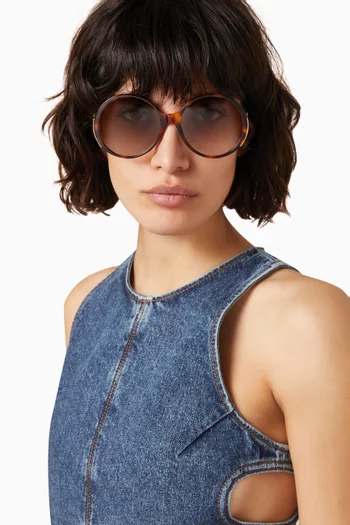 Oversized Circle Sunglasses in Acetate & Metal