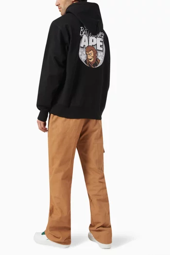 Ape Logo-print Relaxed Hoodie in Cotton