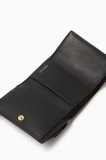 Logo Foldover Wallet in Saffiano Leather