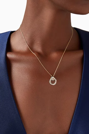 Revolve Trio Diamond Necklace in 18kt Mixed Gold