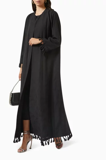 Knotted Abaya in Cotton Organza