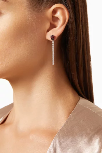 Flexi Straight Line Drop Earrings in Rhodium-plated Brass