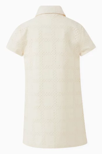Broderie Logo Dress in Cotton