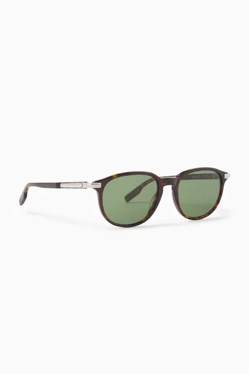 Oval Sunglasses in Acetate & Metal