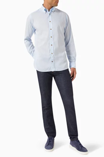 Button-down Shirt in Cotton-blend Poplin