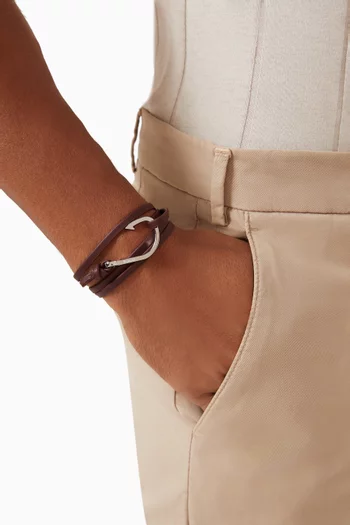 Hooked Bracelet in Leather