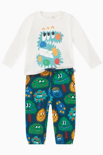 Monster-print T-shirt in Cotton