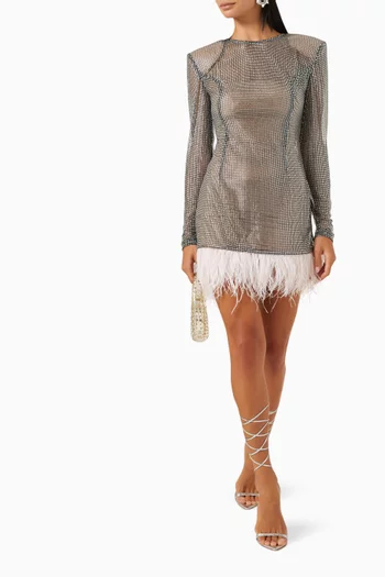 Webb Feather Mini Dress