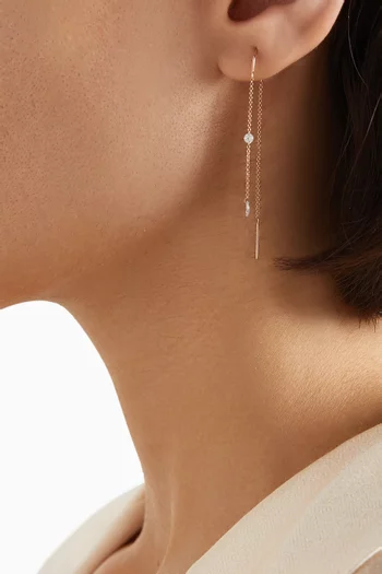 Diamond Threader Earrings in 18kt Rose Gold