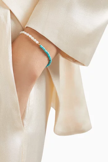 Mother of Pearl & Turquoise Bracelet in 18kt Gold