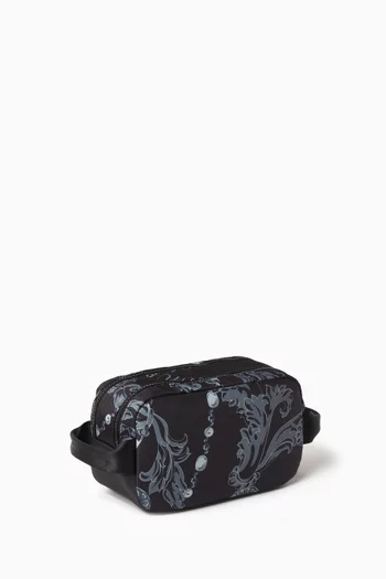 Logo Couture Chain Print Wash Bag in Nylon